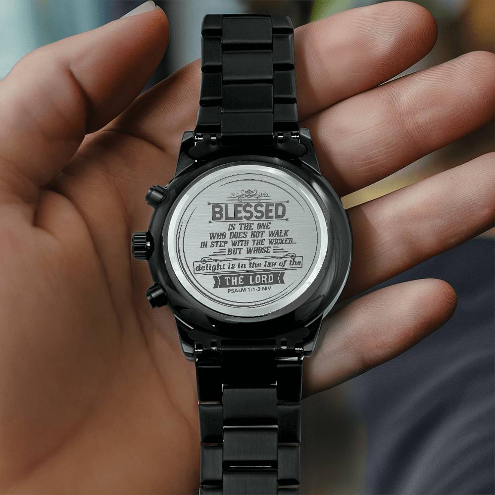 Blessed Is the One Psalm 1:1–3 Engraved Watch