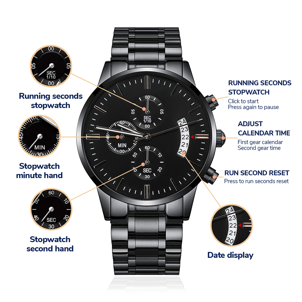 Be Quick to Listen – James 1:19–20 Engraved Black Watch