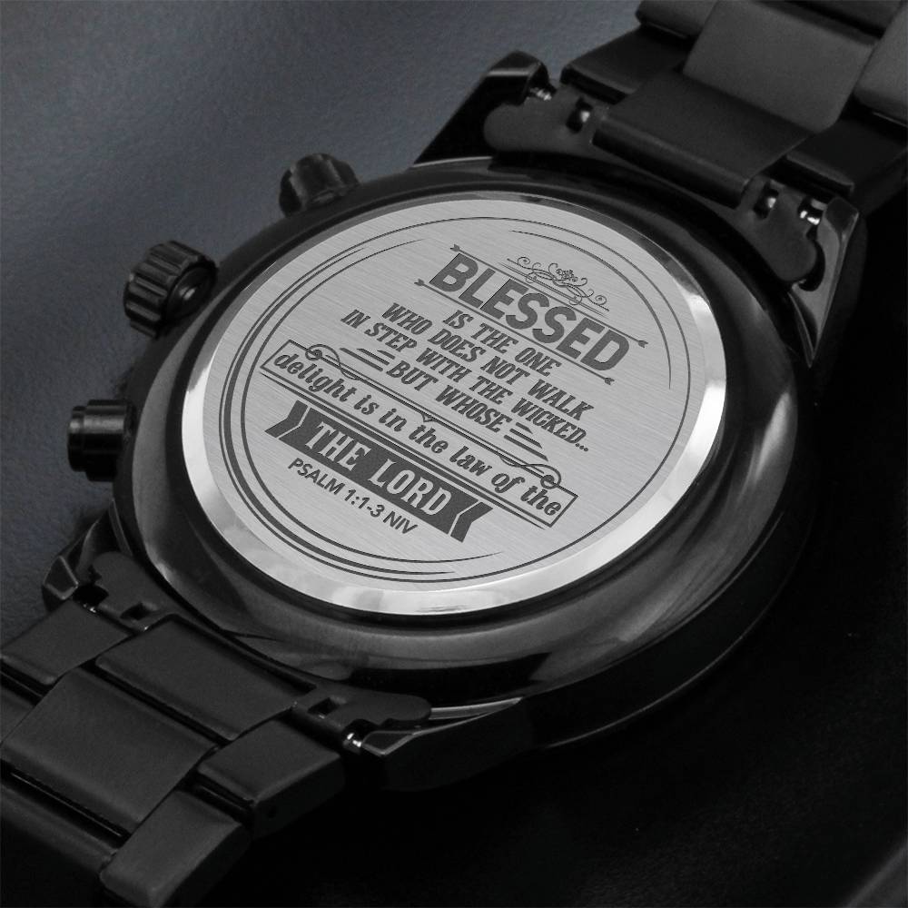 Blessed Is the One Psalm 1:1–3 Engraved Watch