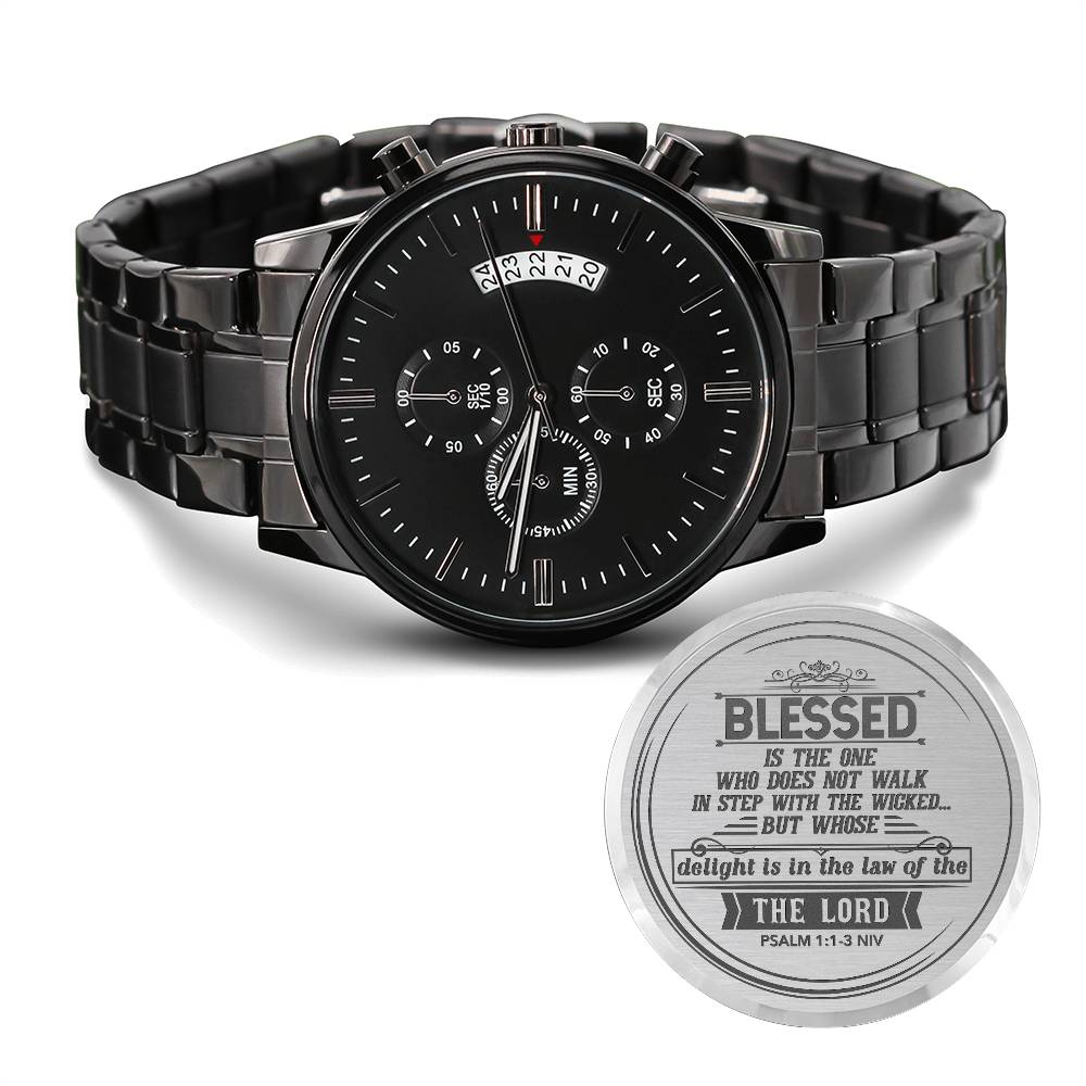 Blessed Is the One Psalm 1:1–3 Engraved Watch