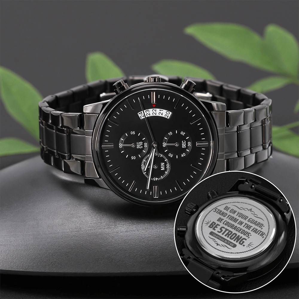 Be on Your Guard – 1st Corinthians 16:13 Engraved Black Watch