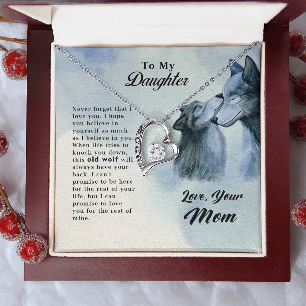 To My Daughter – This Old Wolf Has Your Back Forever Love Necklace | Love, Mom