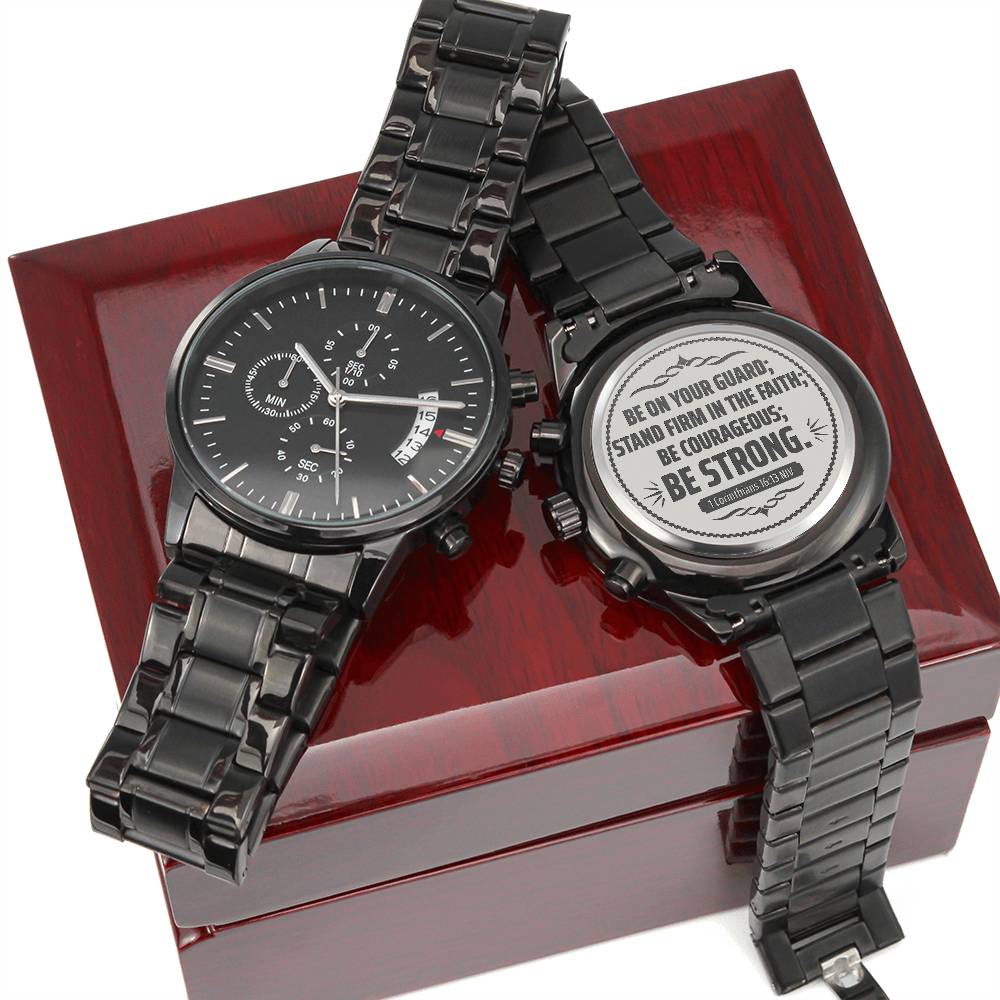 Be on Your Guard – 1st Corinthians 16:13 Engraved Black Watch