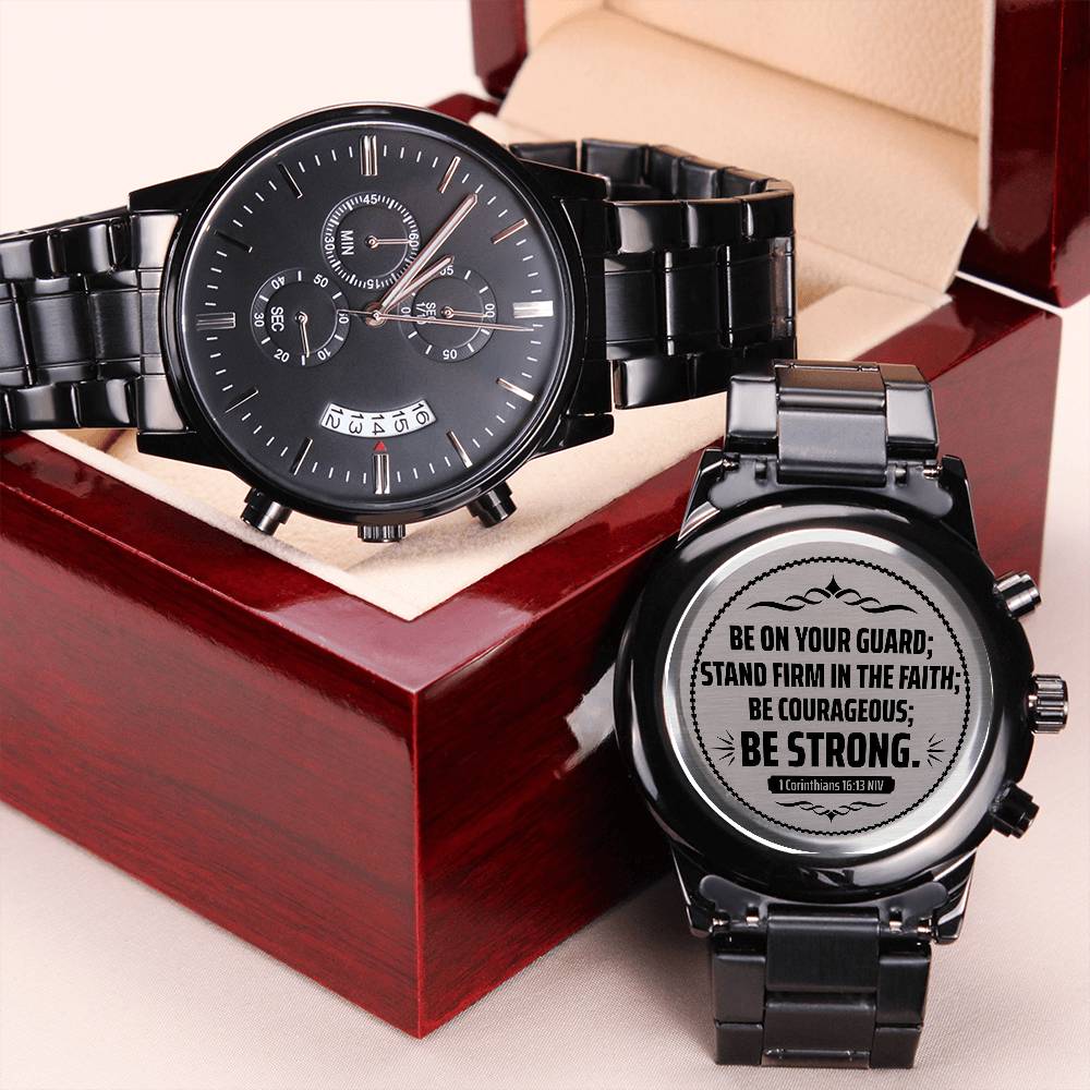 Be on Your Guard – 1st Corinthians 16:13 Engraved Black Watch