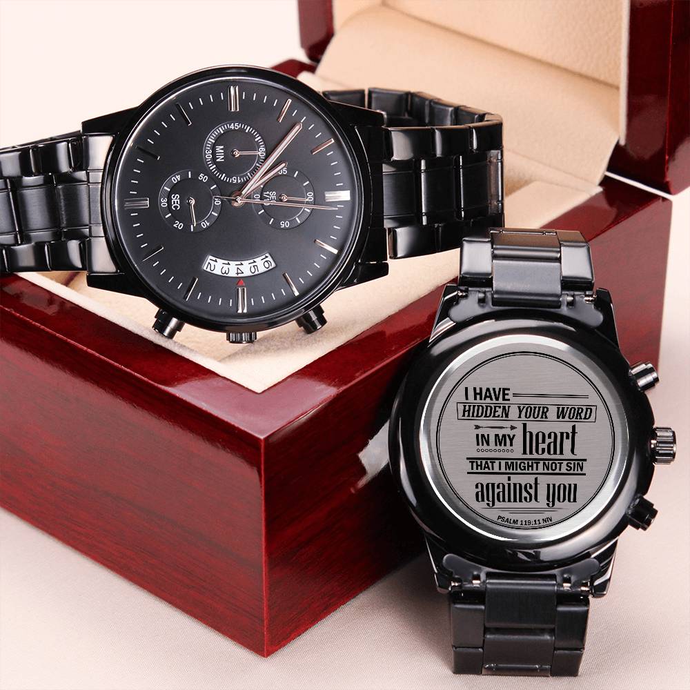 I Have Hidden Your Word Psalm 119:11 Engraved Watch