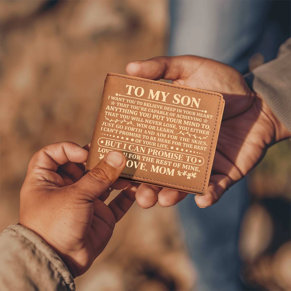 To My Son – Win or Learn Genuine Leather Wallet | Love, Mom