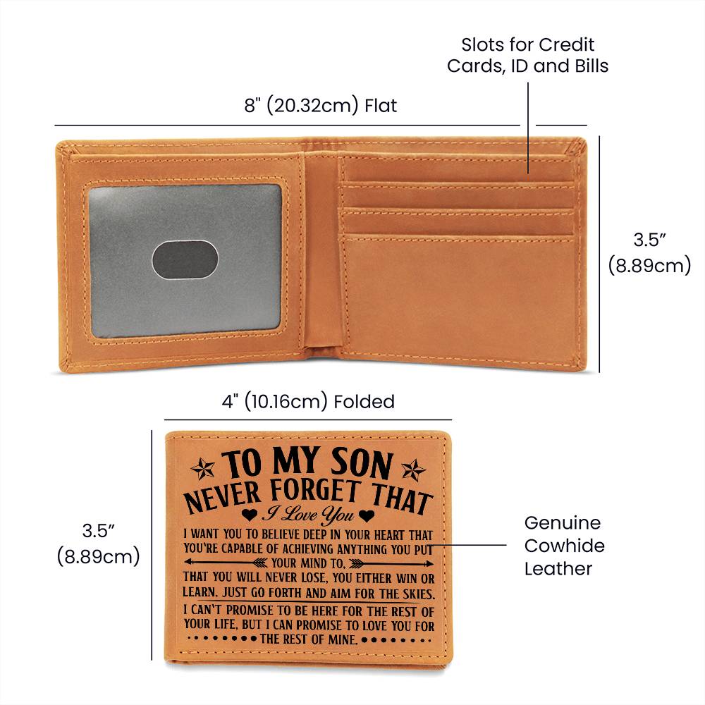 To My Son – Aim for the Skies Genuine Leather Wallet