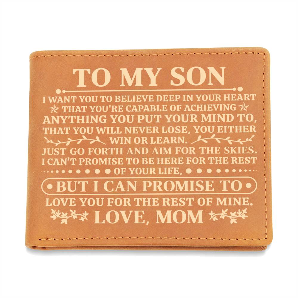 To My Son – Win or Learn Genuine Leather Wallet | Love, Mom