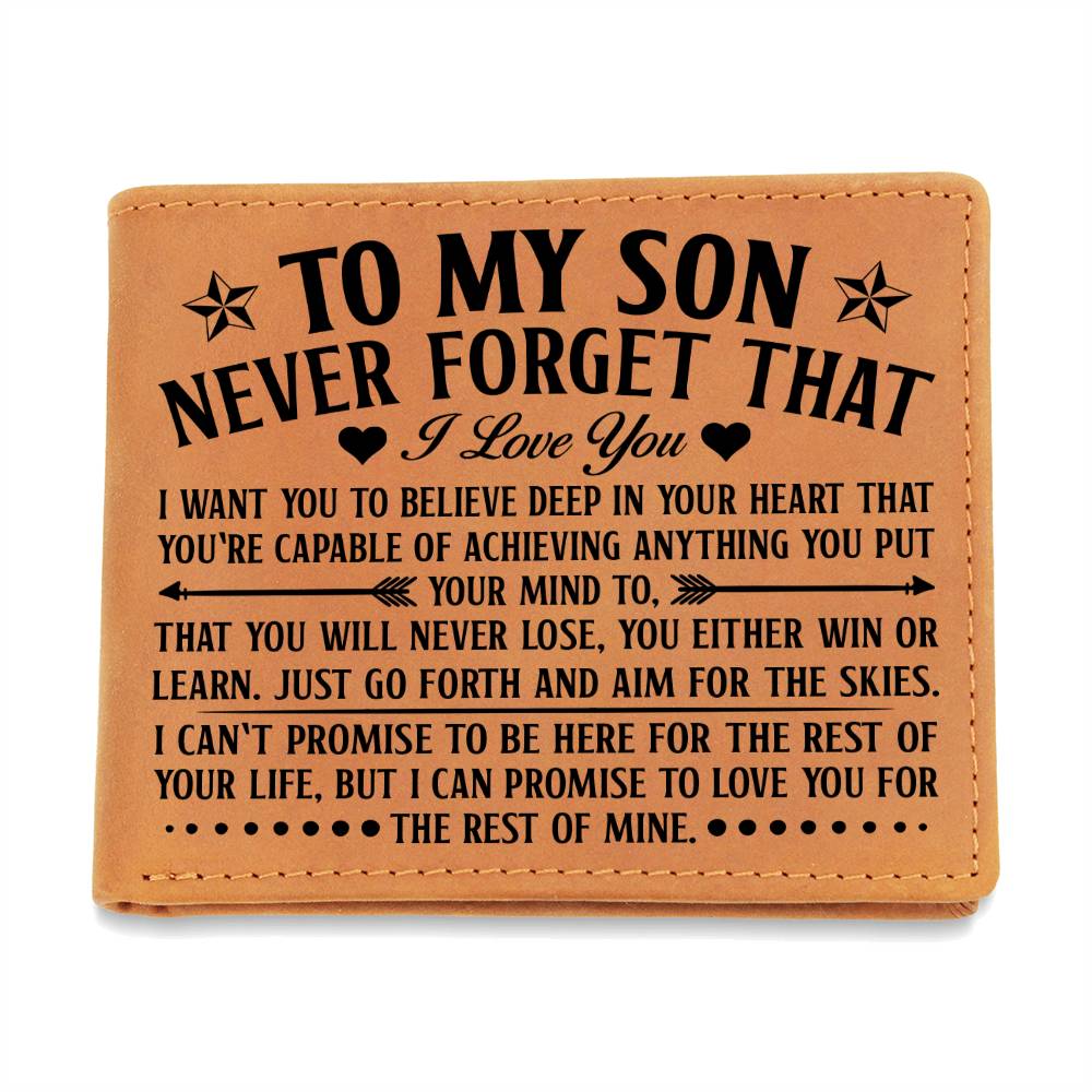 To My Son – Aim for the Skies Genuine Leather Wallet