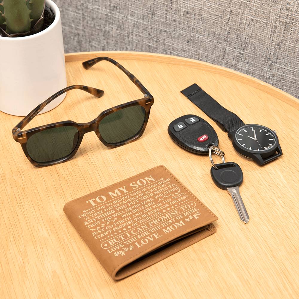 To My Son – Win or Learn Genuine Leather Wallet | Love, Mom