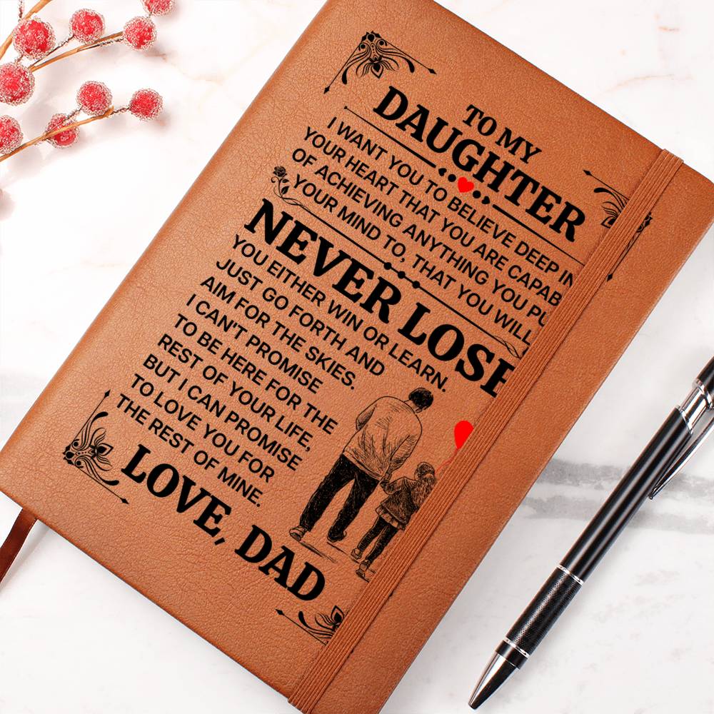 To My Daughter My Promise Vegan Leather Journal
