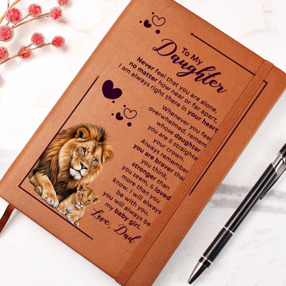 To My Daughter – Straighten Your Crown Vegan Leather Journal | Love, Dad