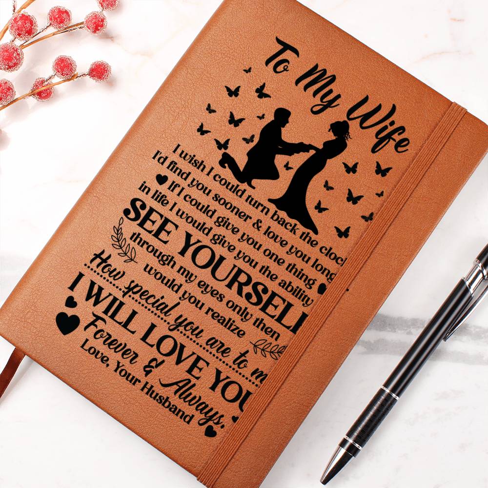 To My Wife – I’d Find You Sooner Leather Journal | Gift From Husband