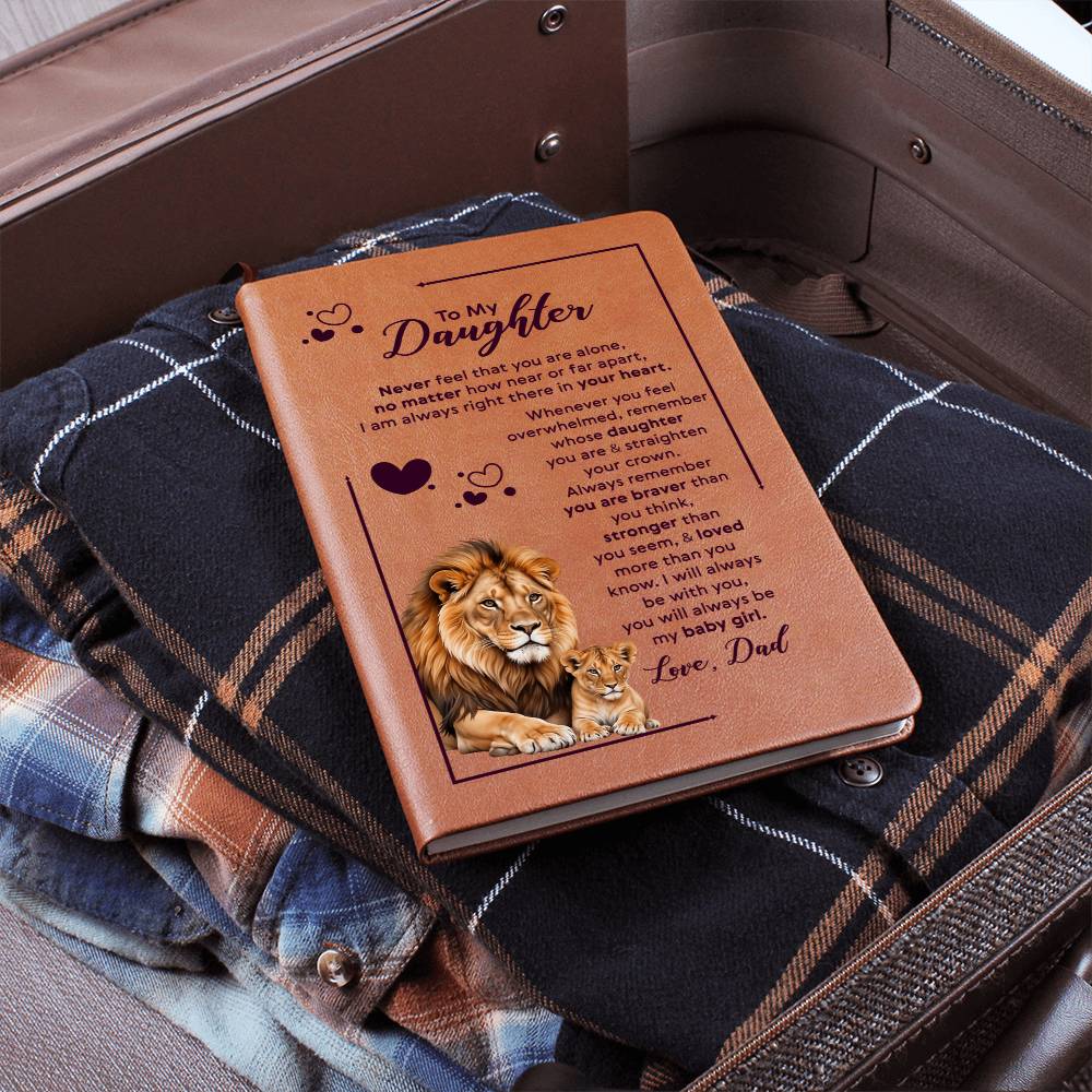 To My Daughter – Straighten Your Crown Vegan Leather Journal | Love, Dad