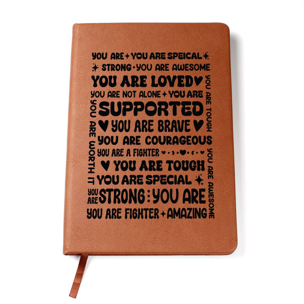 You Are a Fighter Vegan Leather Journal – Strength Gift