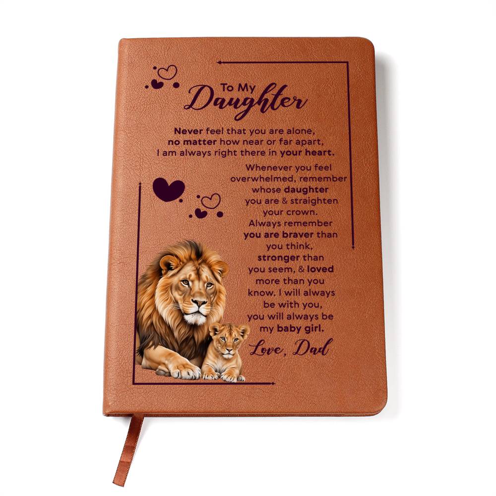 To My Daughter – Straighten Your Crown Vegan Leather Journal | Love, Dad