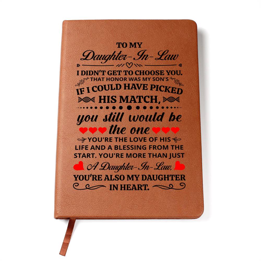 To My Daughter-in-Law It Is an Honor Vegan Leather Journal