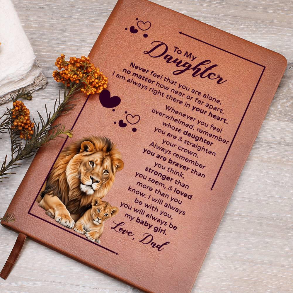 To My Daughter – Straighten Your Crown Vegan Leather Journal | Love, Dad