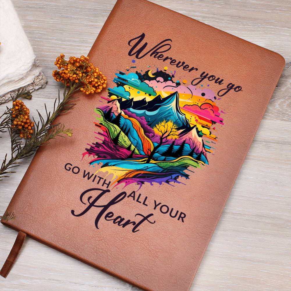 Go With All Your Heart Vegan Leather Journal