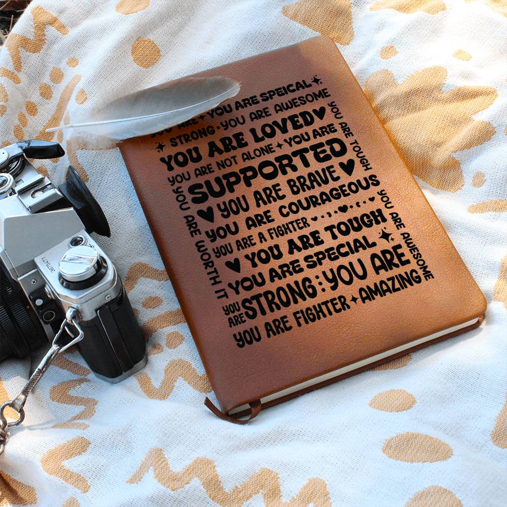 You Are a Fighter Vegan Leather Journal – Strength Gift