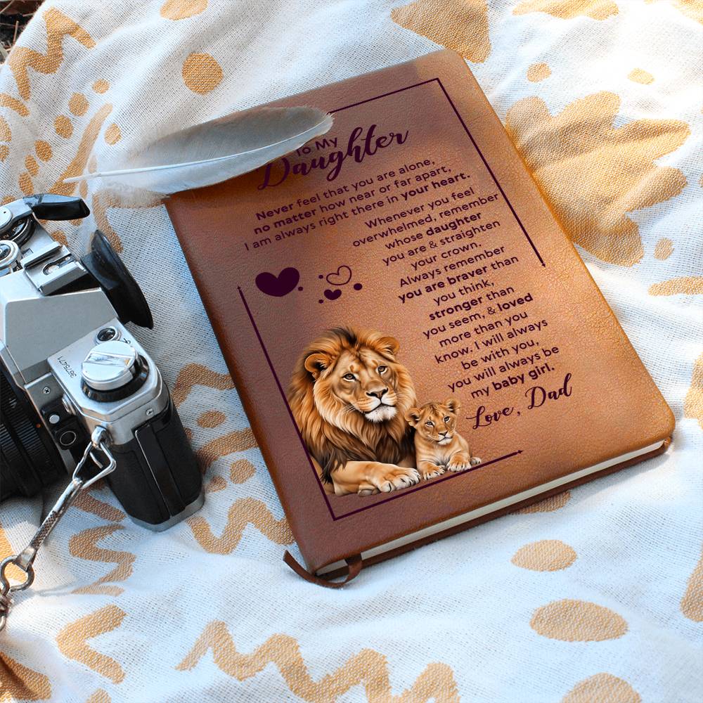 To My Daughter – Straighten Your Crown Vegan Leather Journal | Love, Dad