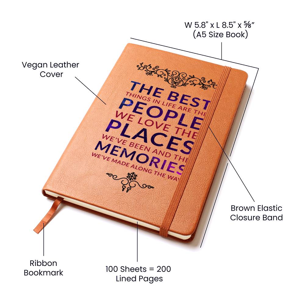 People, Places and Memories Vegan Leather Travel Journal