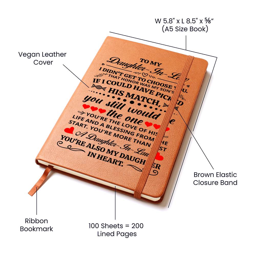 To My Daughter-in-Law It Is an Honor Vegan Leather Journal