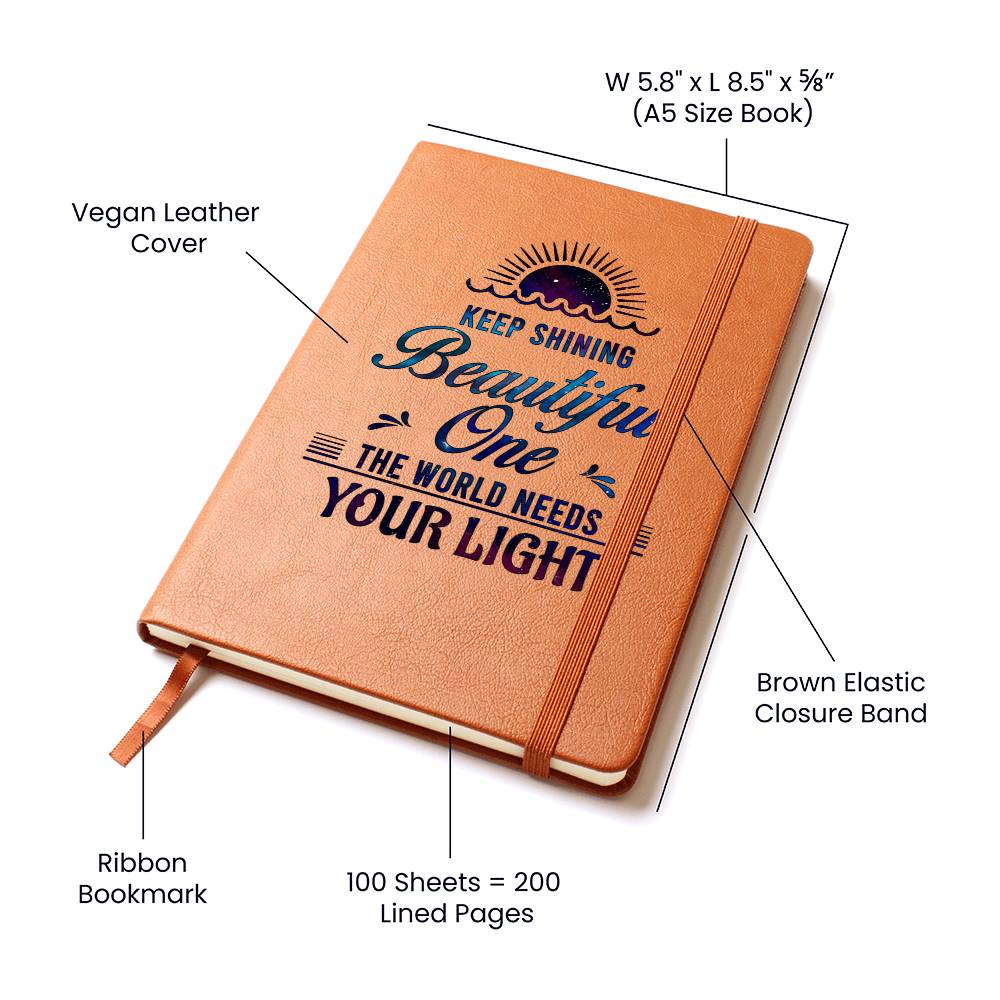 Keep Shining Vegan Leather Journal
