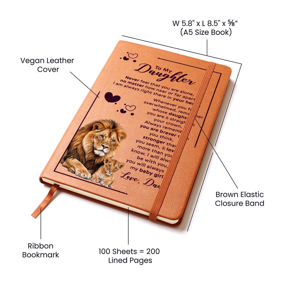 To My Daughter – Straighten Your Crown Vegan Leather Journal | Love, Dad