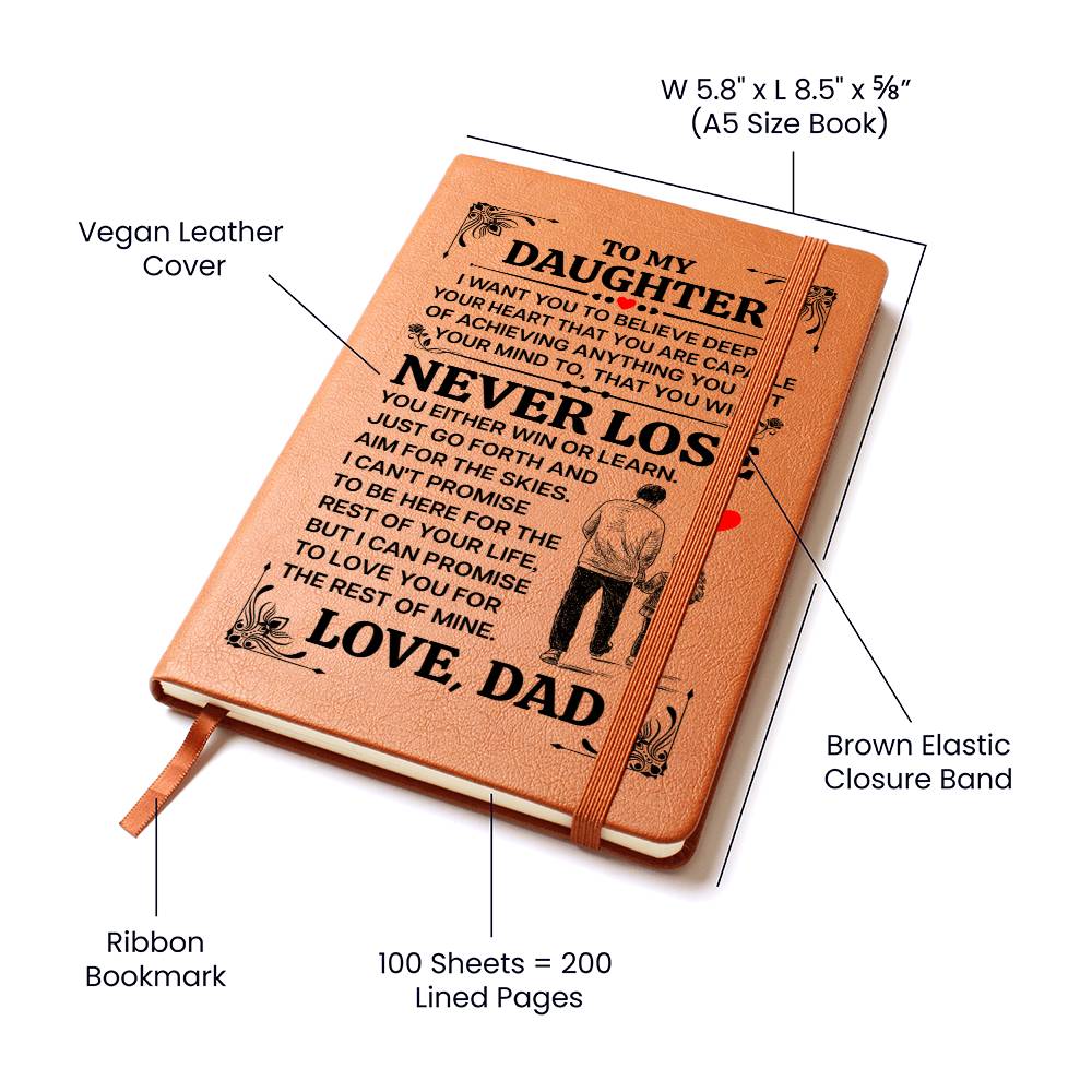 To My Daughter My Promise Vegan Leather Journal