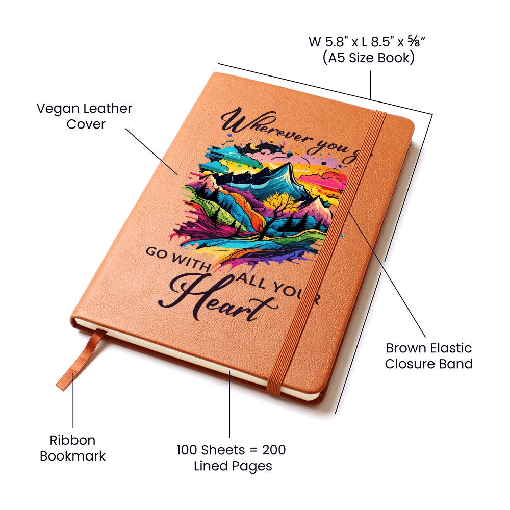 Go With All Your Heart Vegan Leather Journal