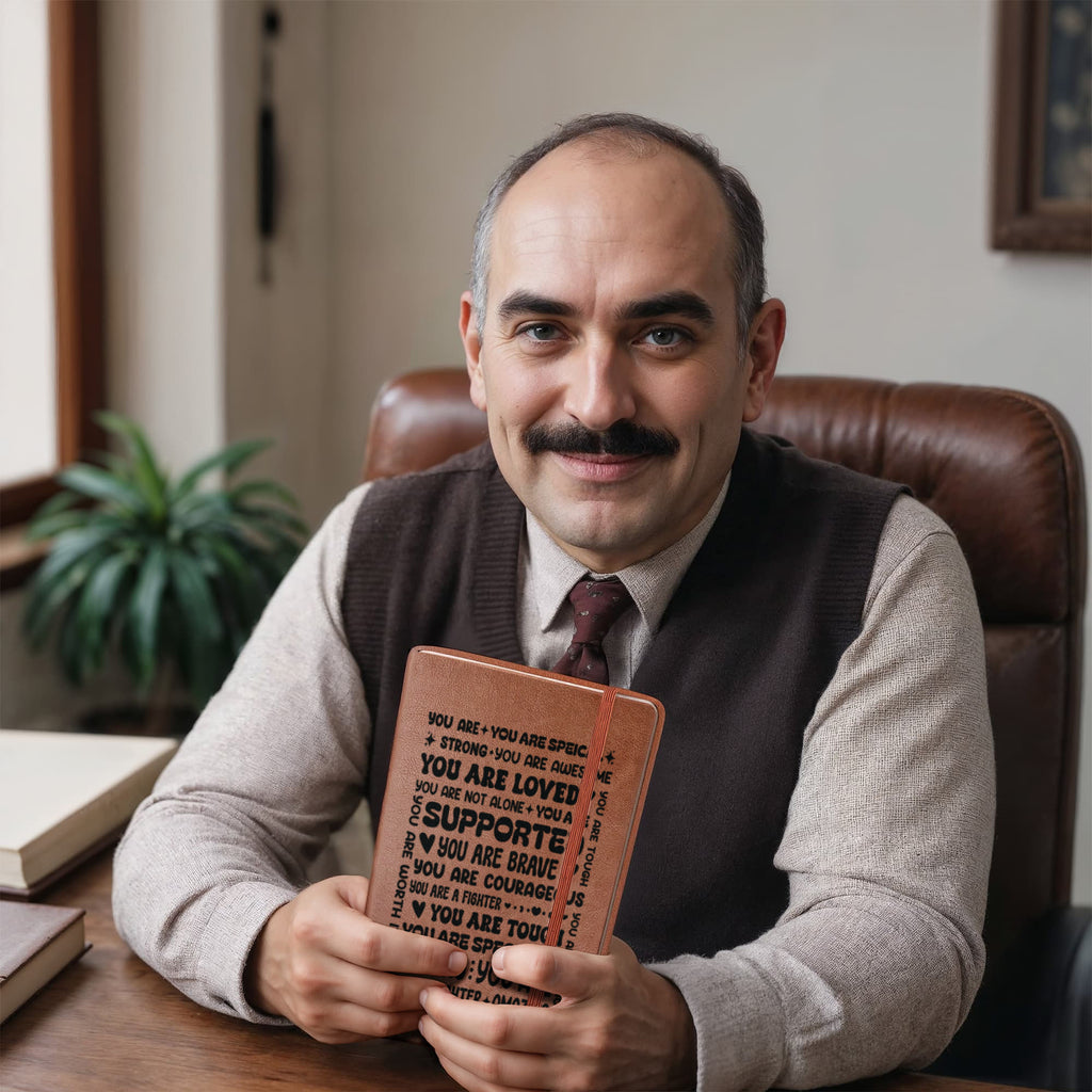 You Are a Fighter Vegan Leather Journal – Strength Gift