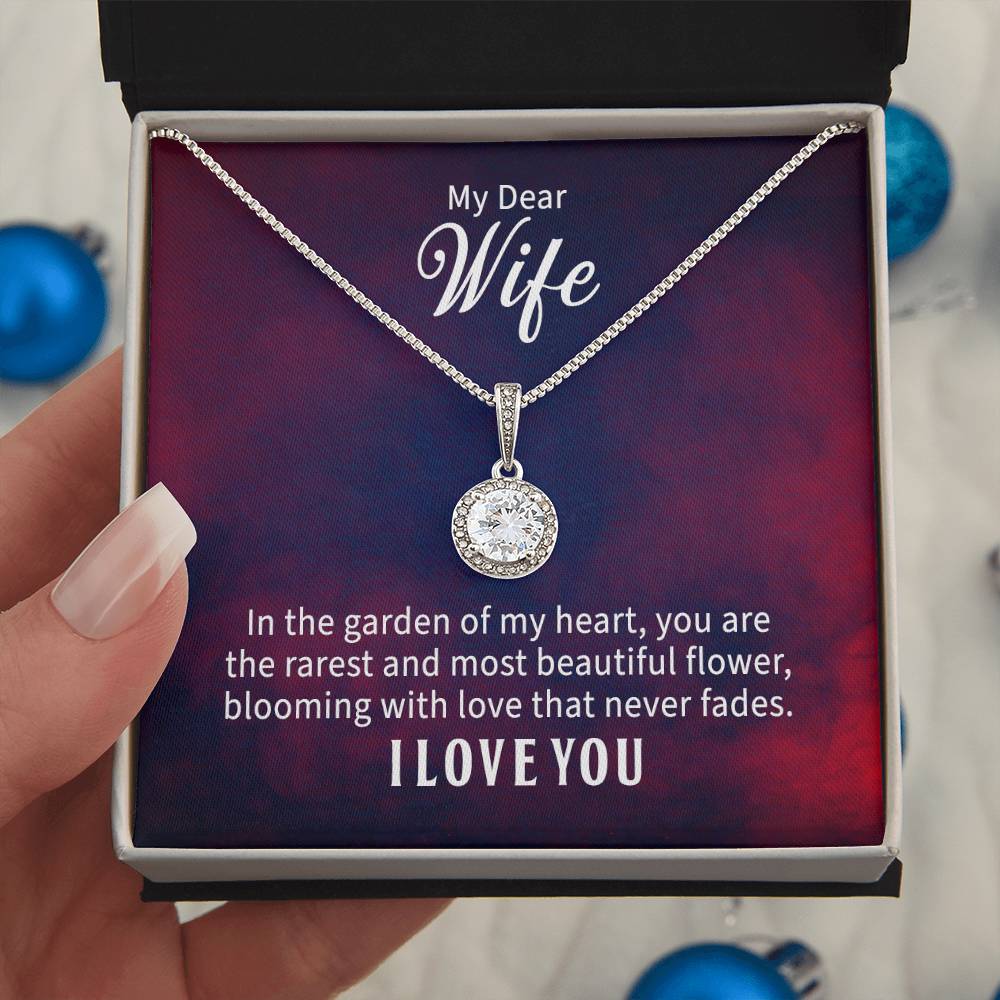 To My Wife, My Beautiful Flower – Eternal Hope CZ Necklace