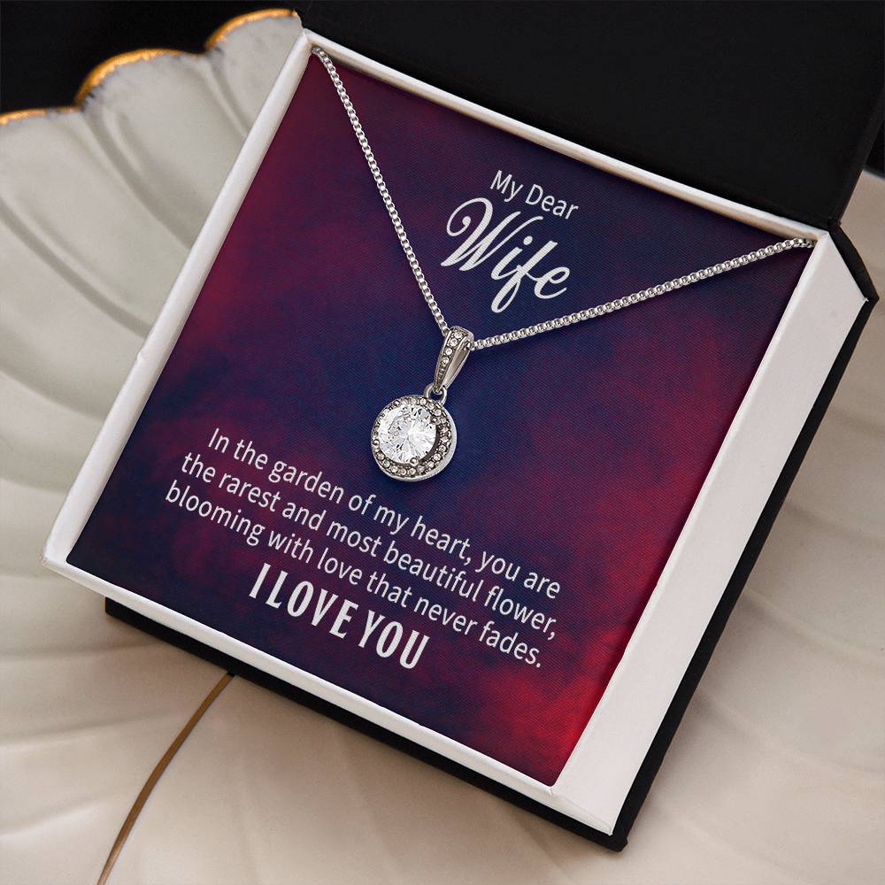 To My Wife, My Beautiful Flower – Eternal Hope CZ Necklace