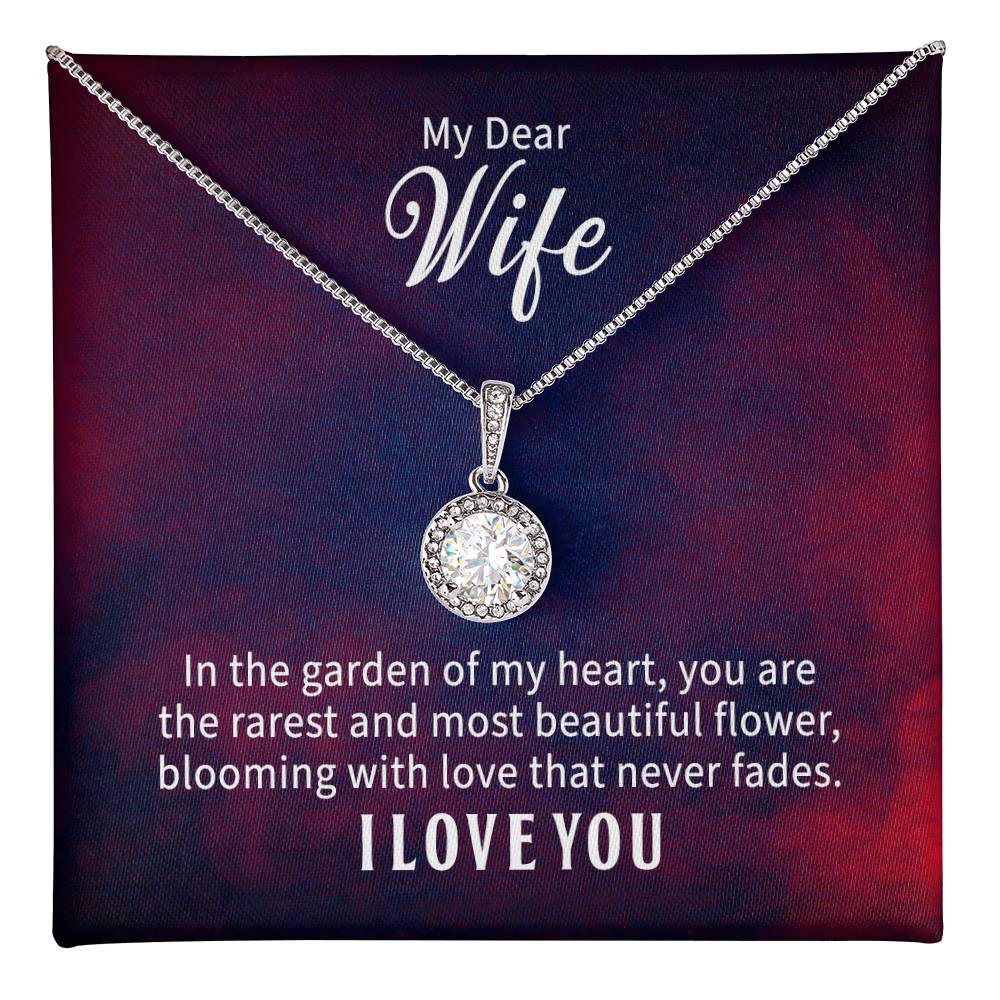 To My Wife, My Beautiful Flower – Eternal Hope CZ Necklace