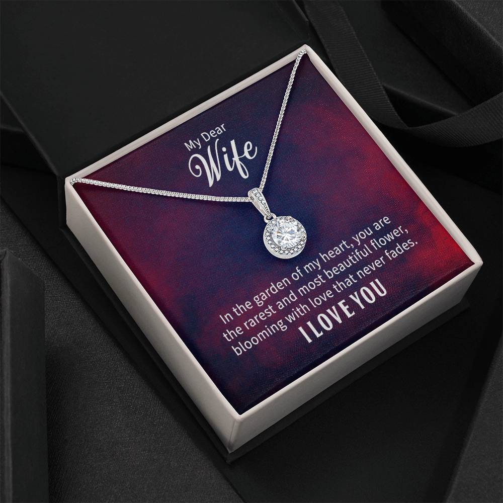 To My Wife, My Beautiful Flower – Eternal Hope CZ Necklace