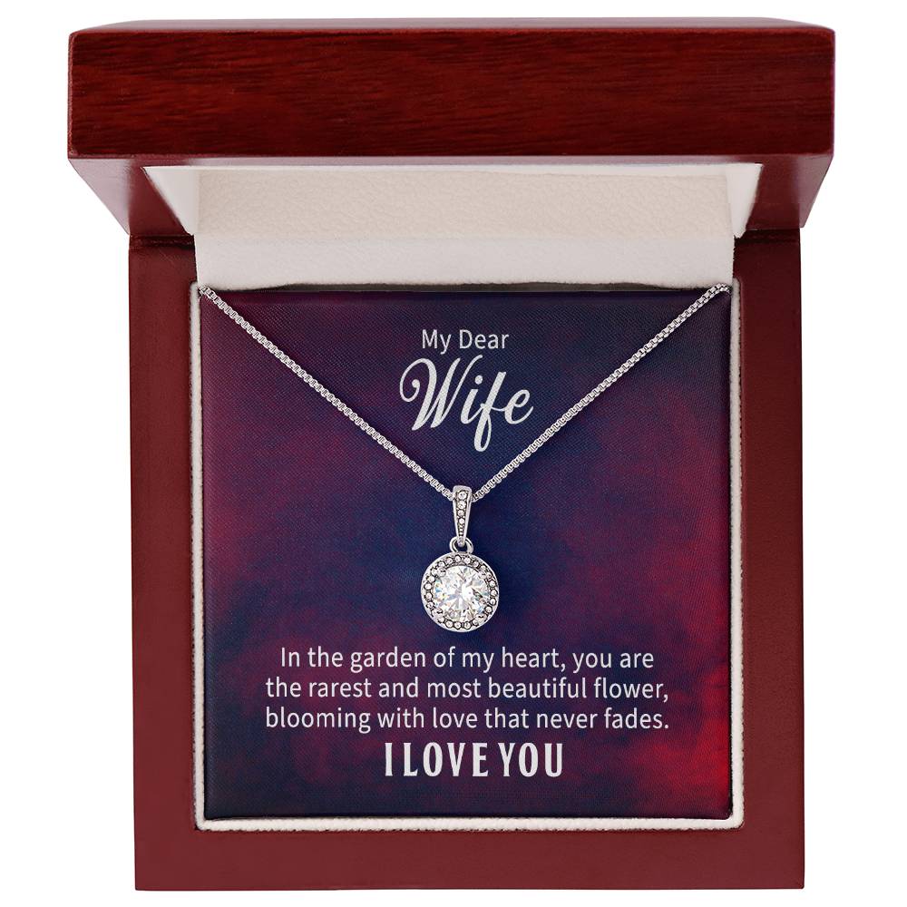 To My Wife, My Beautiful Flower – Eternal Hope CZ Necklace