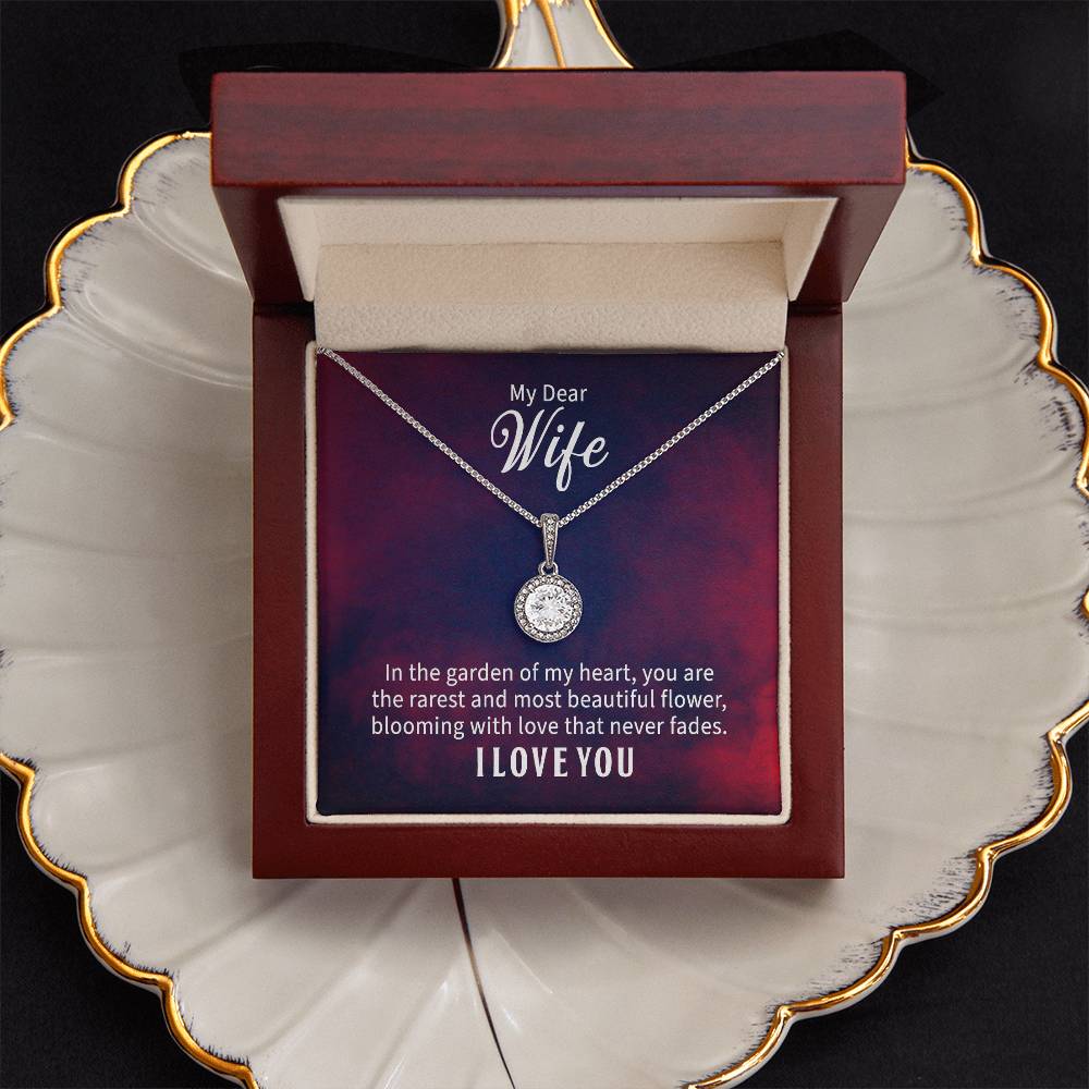 To My Wife, My Beautiful Flower – Eternal Hope CZ Necklace