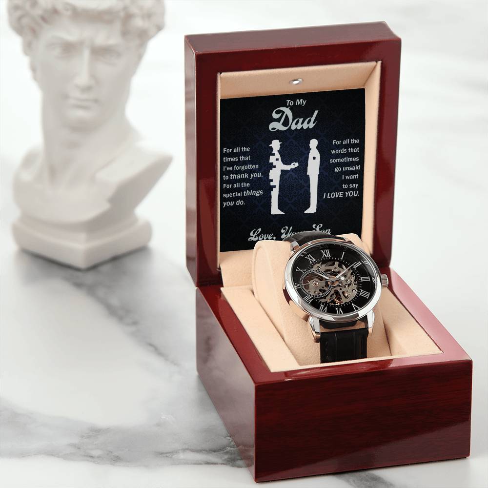 To My Dad Thank You for All You Do Openwork Watch From Son