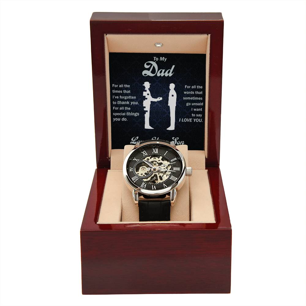 To My Dad Thank You for All You Do Openwork Watch From Son
