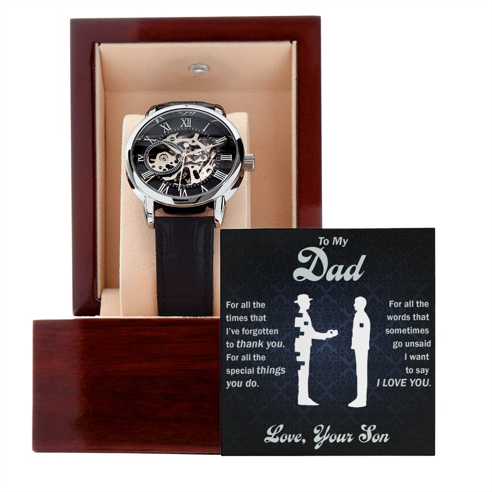To My Dad Thank You for All You Do Openwork Watch From Son