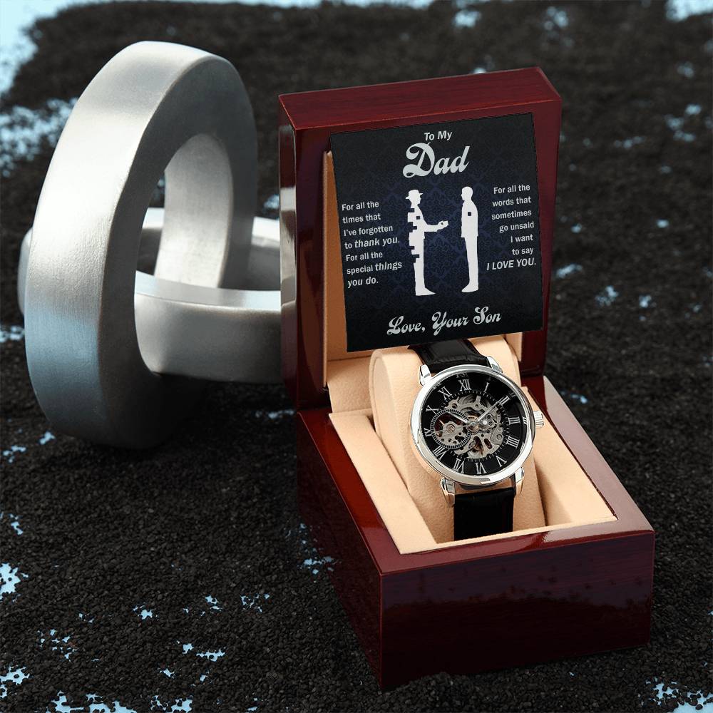 To My Dad Thank You for All You Do Openwork Watch From Son