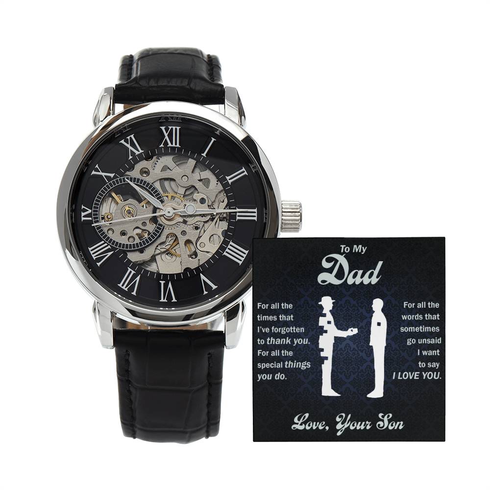 To My Dad Thank You for All You Do Openwork Watch From Son