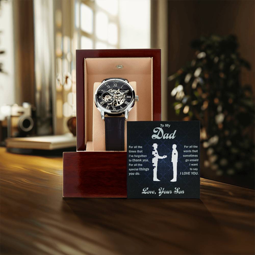 To My Dad Thank You for All You Do Openwork Watch From Son