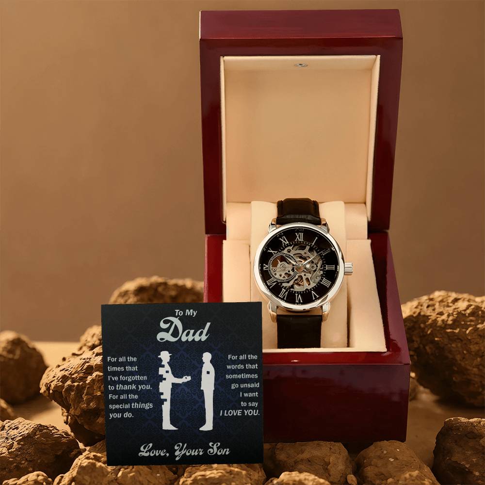 To My Dad Thank You for All You Do Openwork Watch From Son