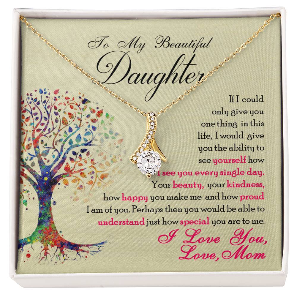 To My Beautiful Daughter – Alluring Beauty CZ Necklace