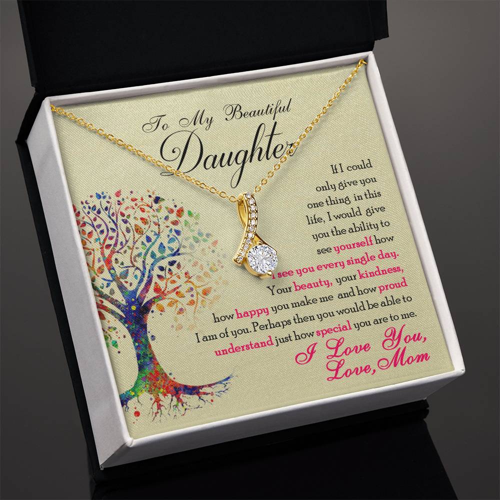 To My Beautiful Daughter – Alluring Beauty CZ Necklace
