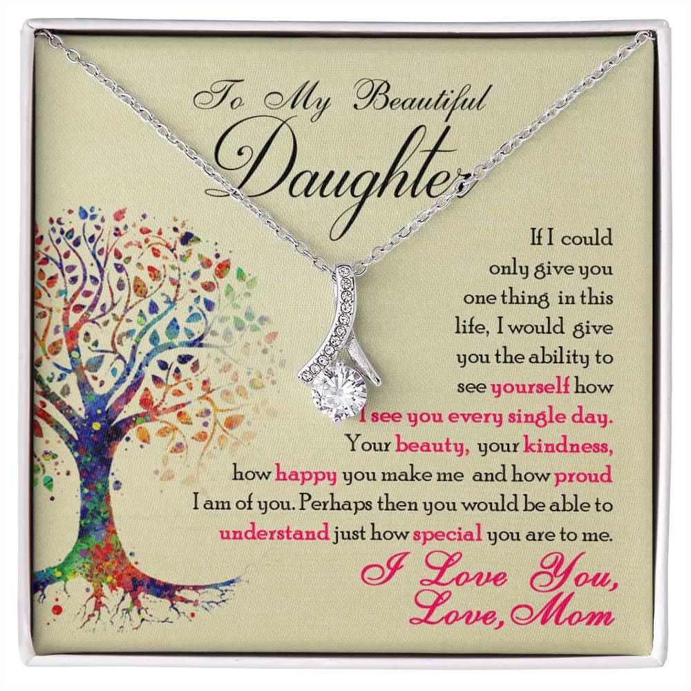 To My Beautiful Daughter – Alluring Beauty CZ Necklace