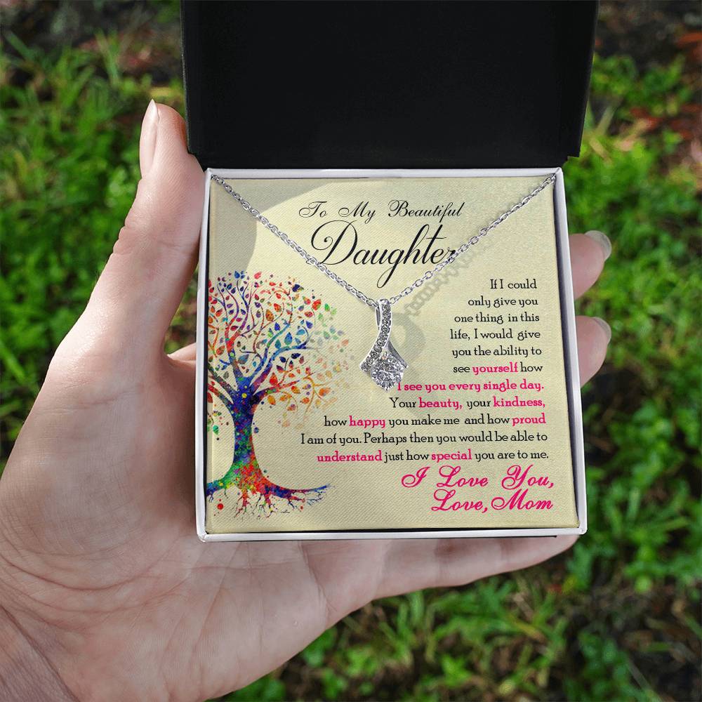 To My Beautiful Daughter – Alluring Beauty CZ Necklace