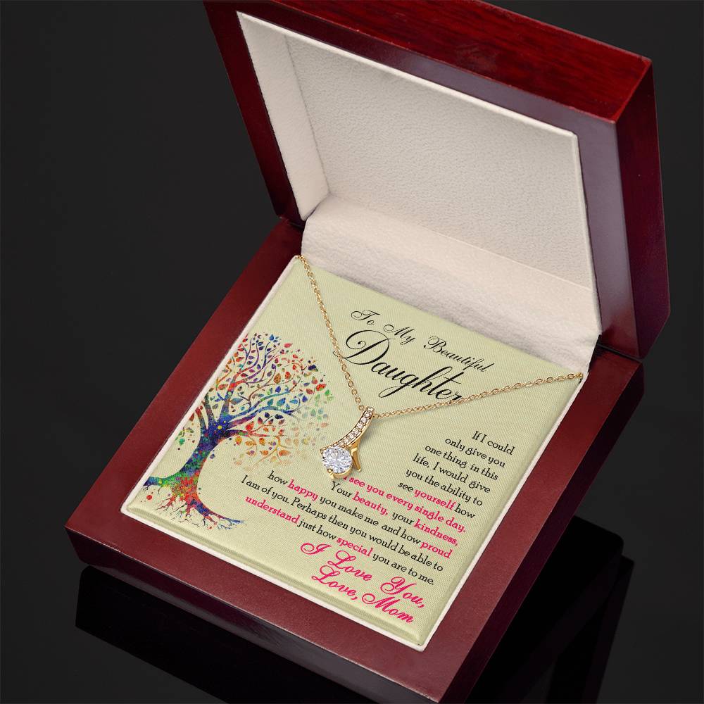 To My Beautiful Daughter – Alluring Beauty CZ Necklace